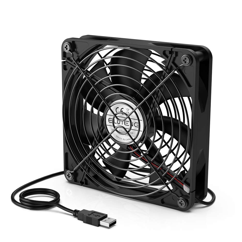 A fan cooling off a computer.
