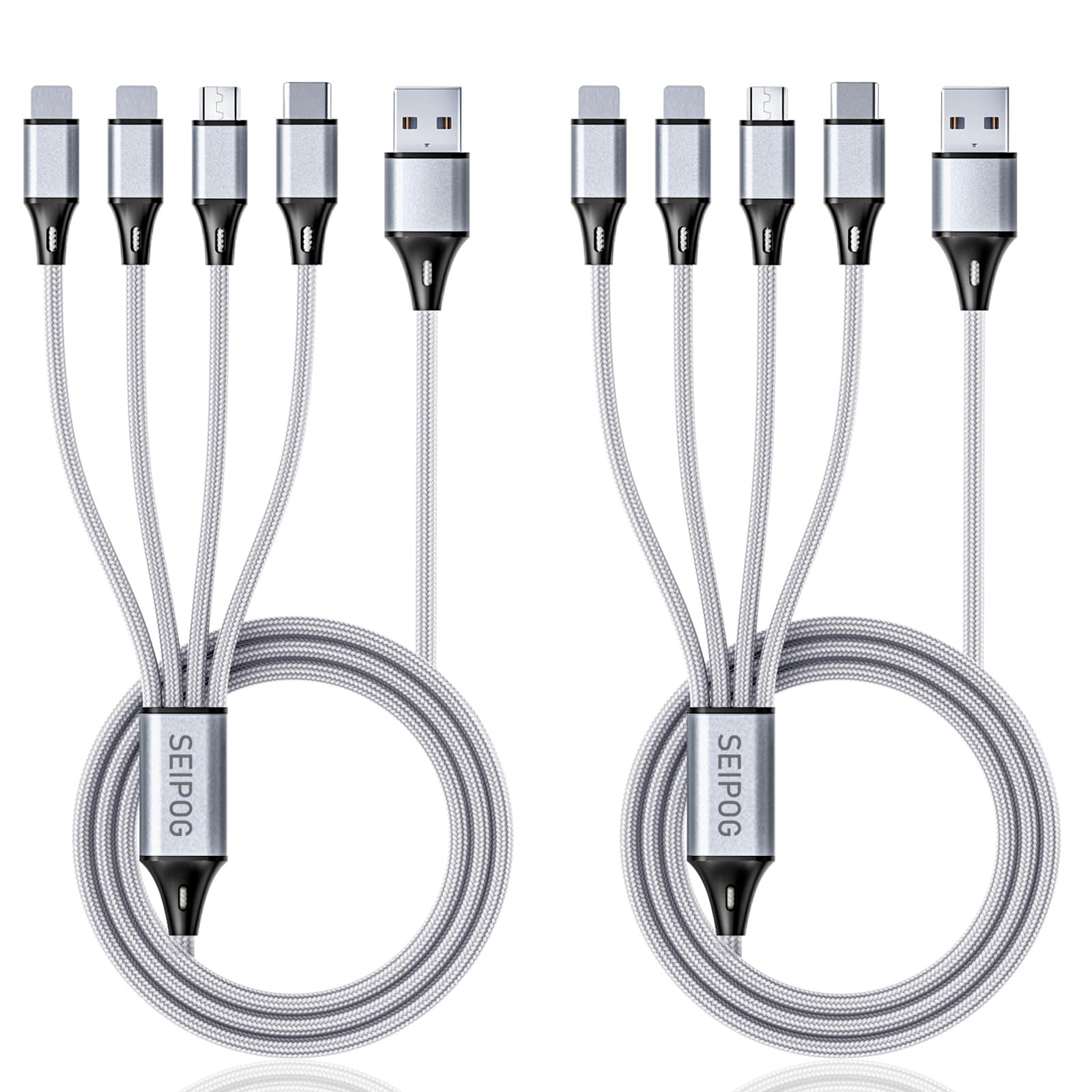 A picture of different types of charging cables and adapters.