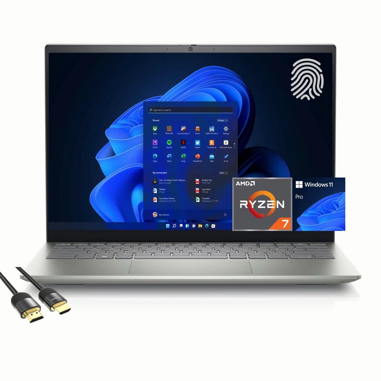 An image of a laptop with a Wi-Fi symbol and a USB cable.