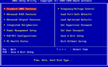 BIOS settings screen