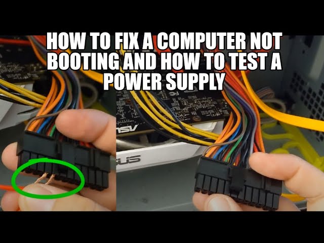 Computer fails to boot
Check power supply connections