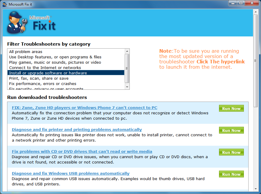 Download the Microsoft Fix-It Tool from the official Microsoft website.
Double-click on the downloaded file to launch the Microsoft Fix-It Tool.