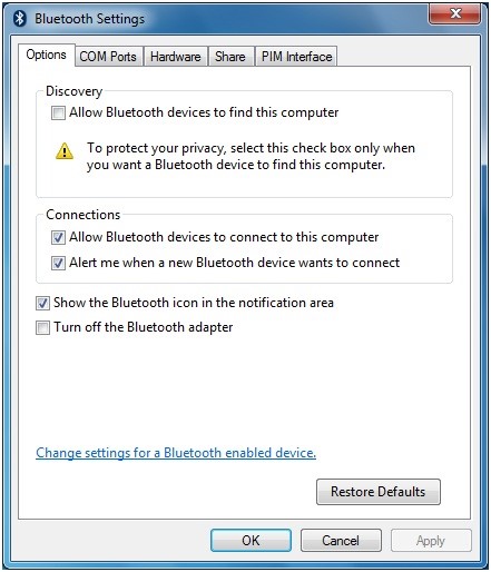 iPad Bluetooth settings icon