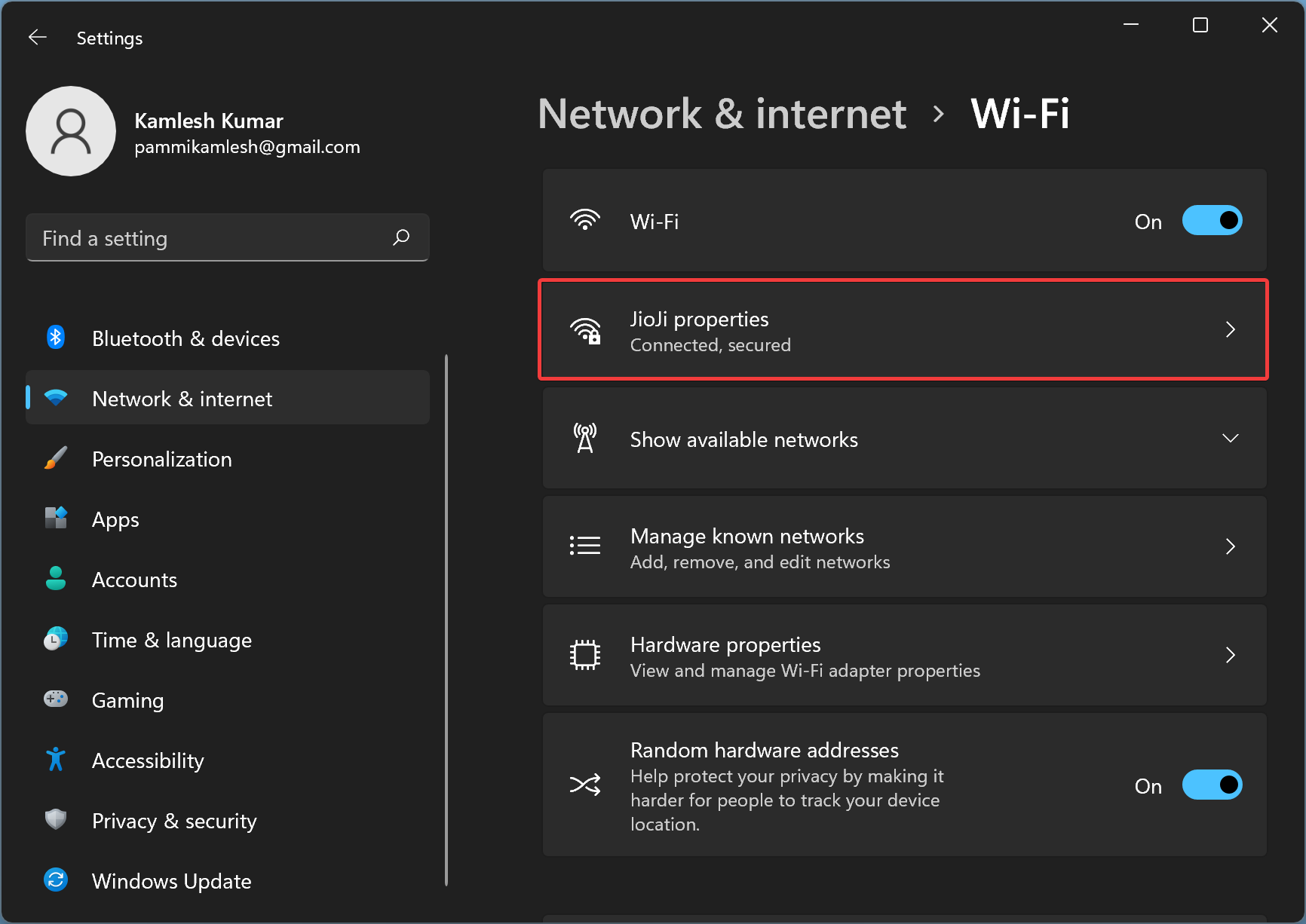 Network discovery settings