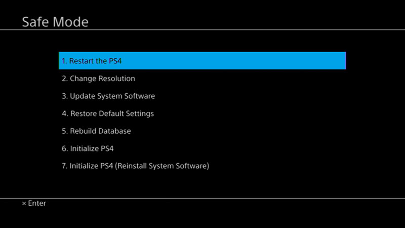 Perform a hard reset by holding down the power button for 10 seconds
Boot PS4 into safe mode and perform system update