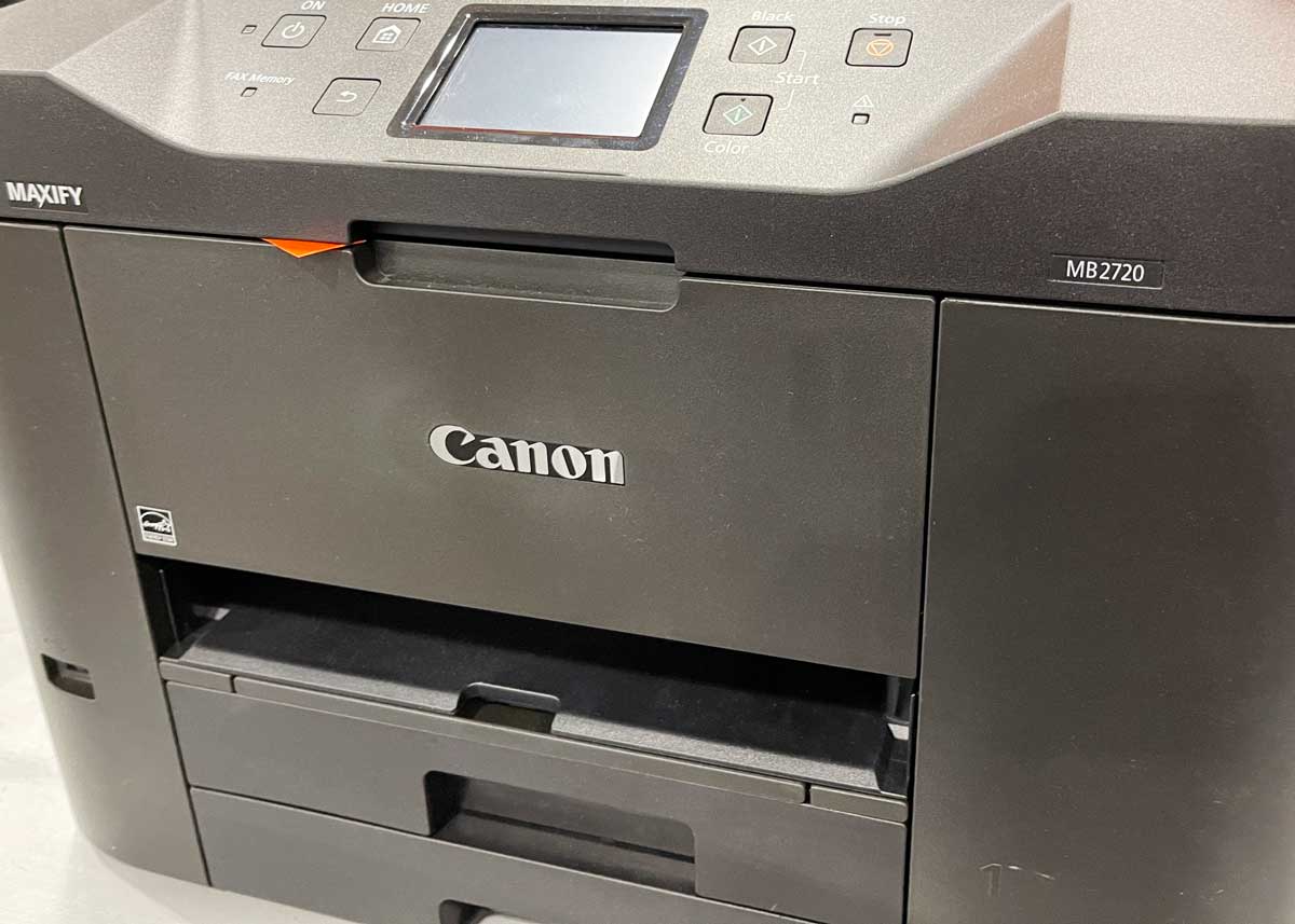 Press and hold the Stop button on the printer for 5 seconds.
Release the button and wait for the printer to restart.