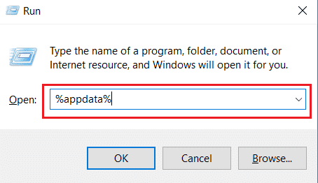 Press Windows + R to open the Run dialog box.
Type %appdata% and press Enter.