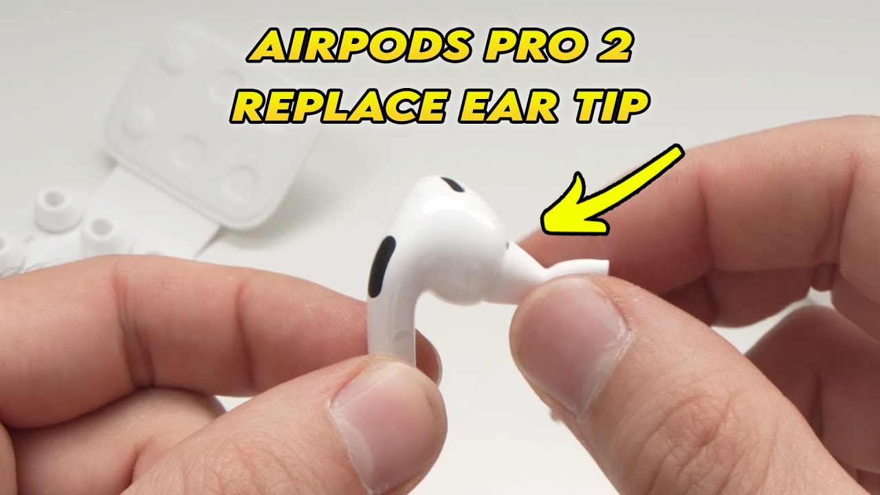 Remove AirPods from ears.
Gently remove AirPods from ears.