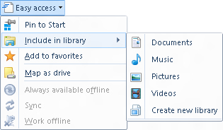 Select the folder you want to include in the library
Click on Include folder