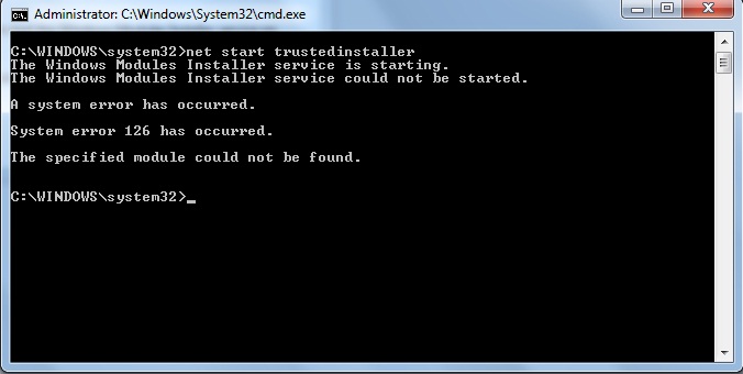 Software error message prompt