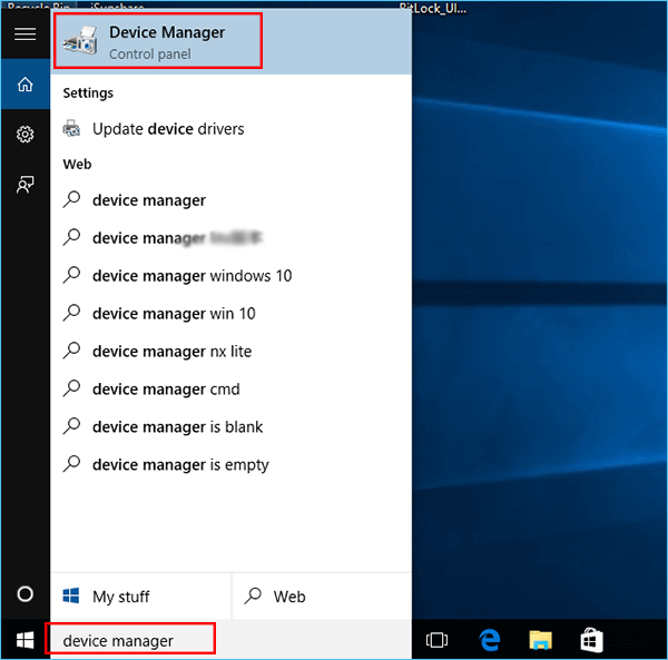 Step 1: Press the Windows key and type Device Manager
Step 2: Select Device Manager from the search results