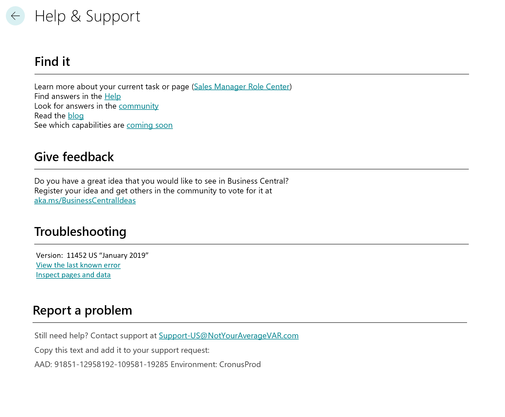 Troubleshooting and support resources page