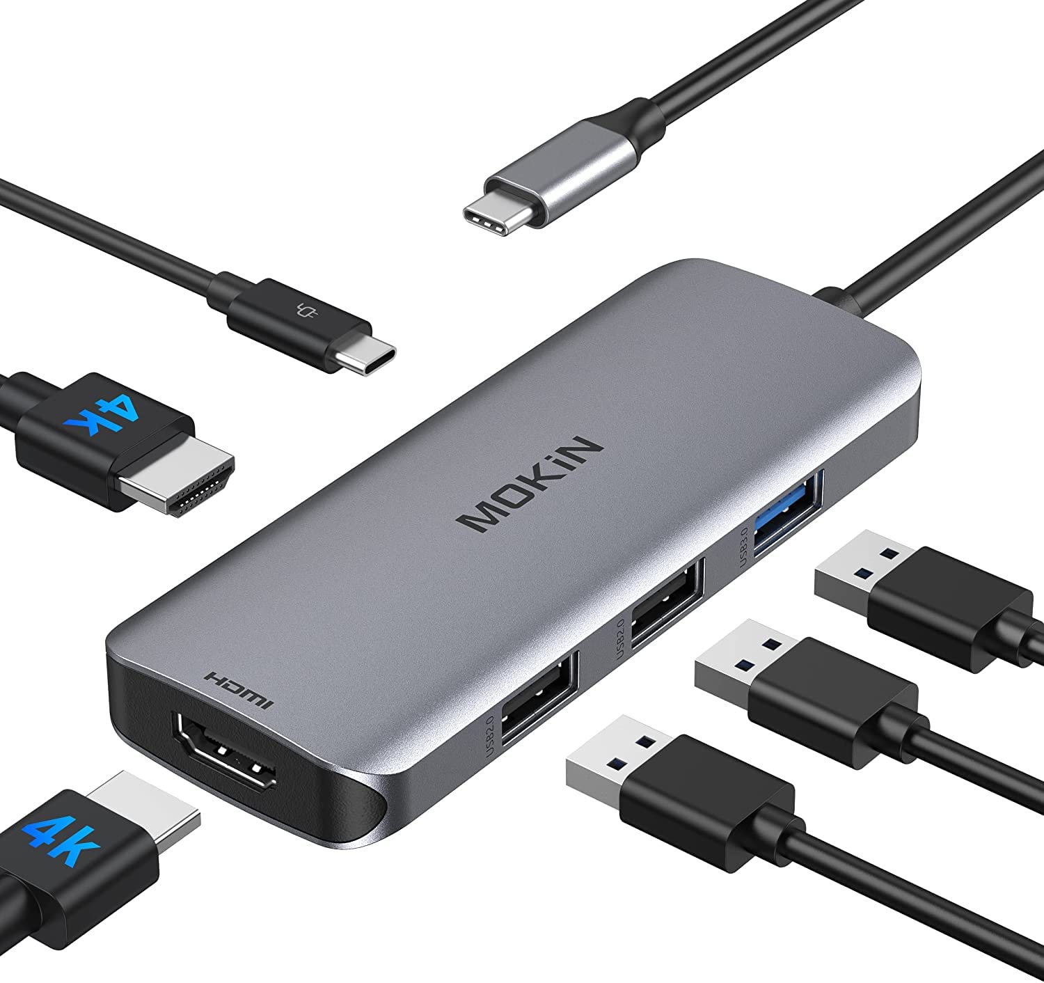 USB-C and HDMI ports being connected