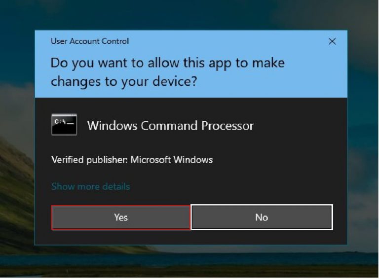 Windows command prompt with administrator rights