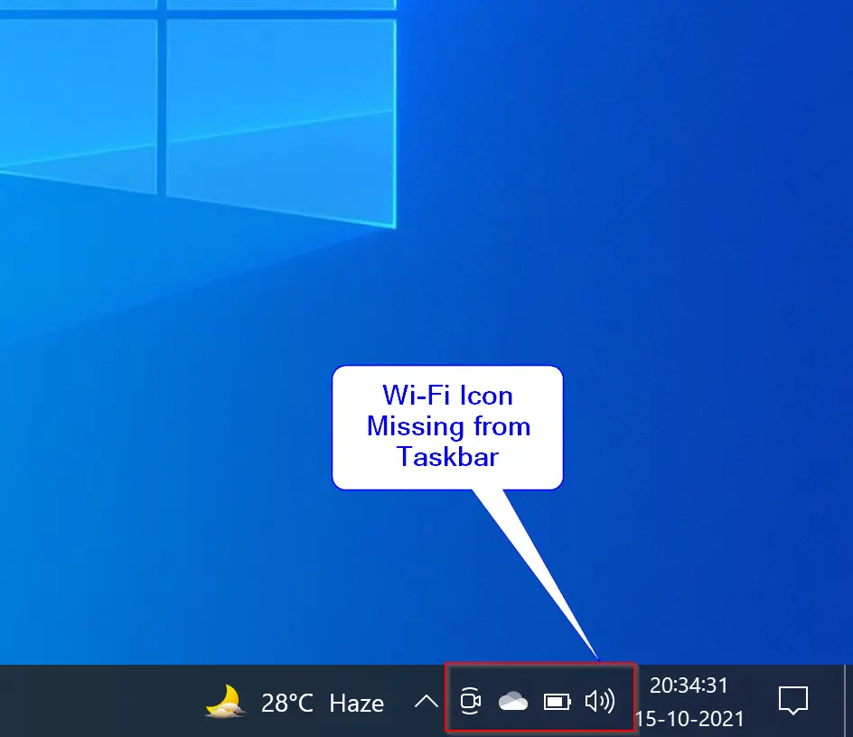 Windows WiFi settings icon